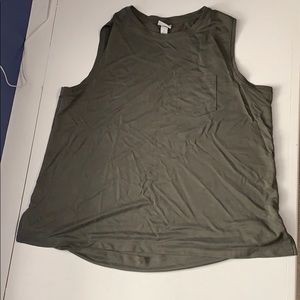 Olive green sleeveless shirt